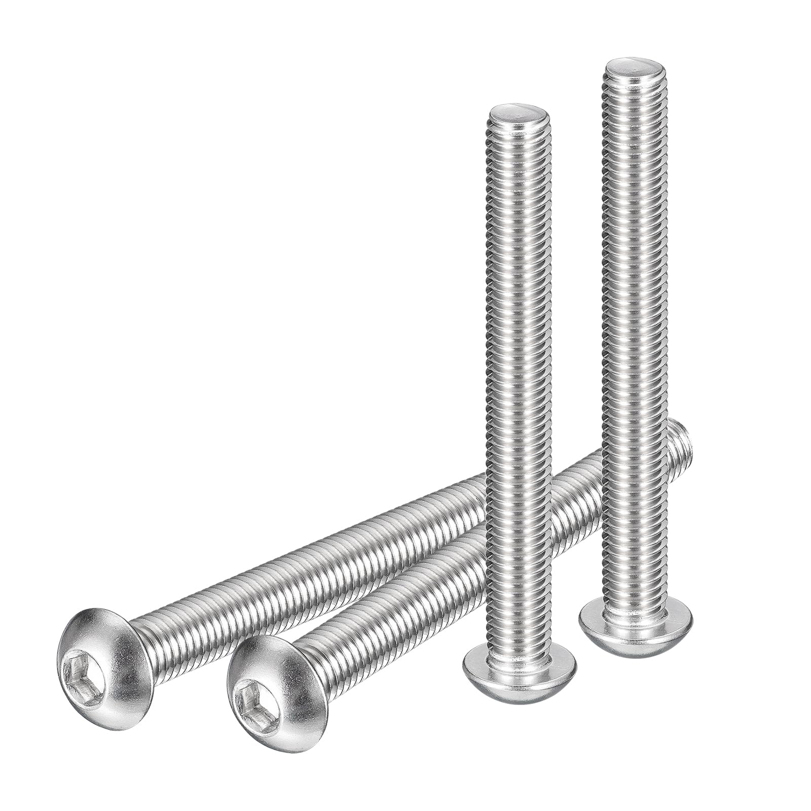 DTGN M10-1.5x90mm Button Head Socket Cap Screws - 4Pack - Good for Machine - 304 Stainless Steel 18/8 - Hex Drive Full Thread Fasteners — image 1