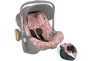 UKJE Protective Car Seat Stroller Cover Compatible with Doona Car Seat - Protector, Cotton Cover, Infant Car Seat Liner - Newborn Car Seat Accessories - Easy to Clean - Easy to Install (Pink Flowers)