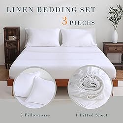 100% Pure French Linen Fitted Sheet Set 1 Fitted