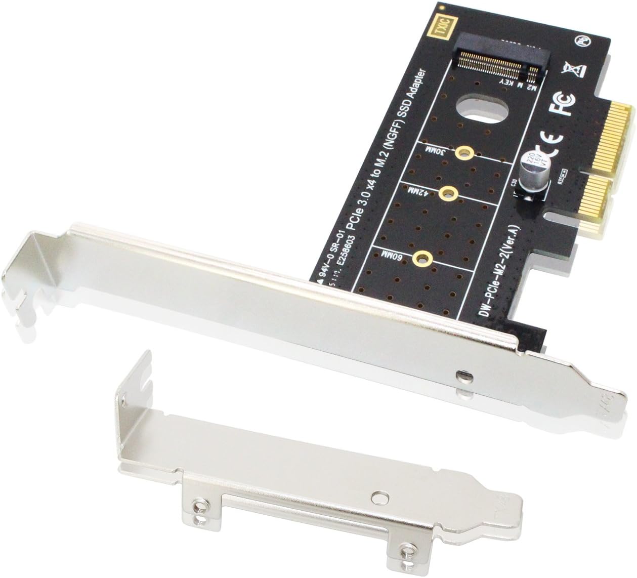 M.2 NVME PCIe Adapter, Tanbin NVME M.2 SSD to PCI Express 3.0 x4 Controller Expansion Card with Low Profile Bracket, Support 2242 2260 2280 2230, PCI-e to M2 NGFF Based M Key SSD Converter Desktop PC