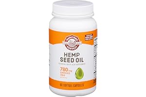 Manitoba Harvest Hemp Seed Oil Softgels, 2,475mg of Plant Based Omegas 3,6 & 9 per Serving Including GLA, Fish Oil Alternative, 60 Count (Pack of 1) Packaging May Vary