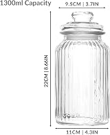 Maison & White Vintage Airtight Glass Jars Set of 3 for Kitchen Storage view 6