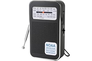 IRONTHUNDER 4 Bands AM FM SW WB Pocket Radio with Rechargeable Battery, Portable Battery Operated Transistor Radios, NOAA Weather Emergency Radio, DSP Chip Excellent Reception & Earphone Jack (2 Power Source)