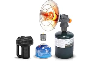 GFTIME Portable Camping Heater, 4,300 BTU 2-in-1 Propane & Butane Heater with High-Altitude Ignition, Tent Heater for Outdoor