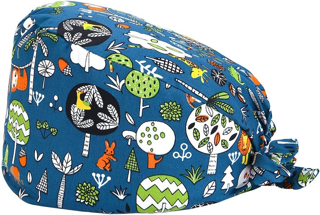 YUENA CARE Surgical Scrub Cap Women Surgery Hat Adjustable Bouffant Hats for Doctor Nurse