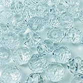 Honkoolly 200pcs Crystal Glass Beads 6mm Faceted Rondelle Glass Spacer Beads with Hole for Bracelets Necklace Earring DIY Jewelry Making Craft(Crystal Clear)