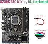 Bcowtte B250C Mining Motherboard 12 PCIE USB3.0 LGA1151 DDR4 RGB Fan view 7