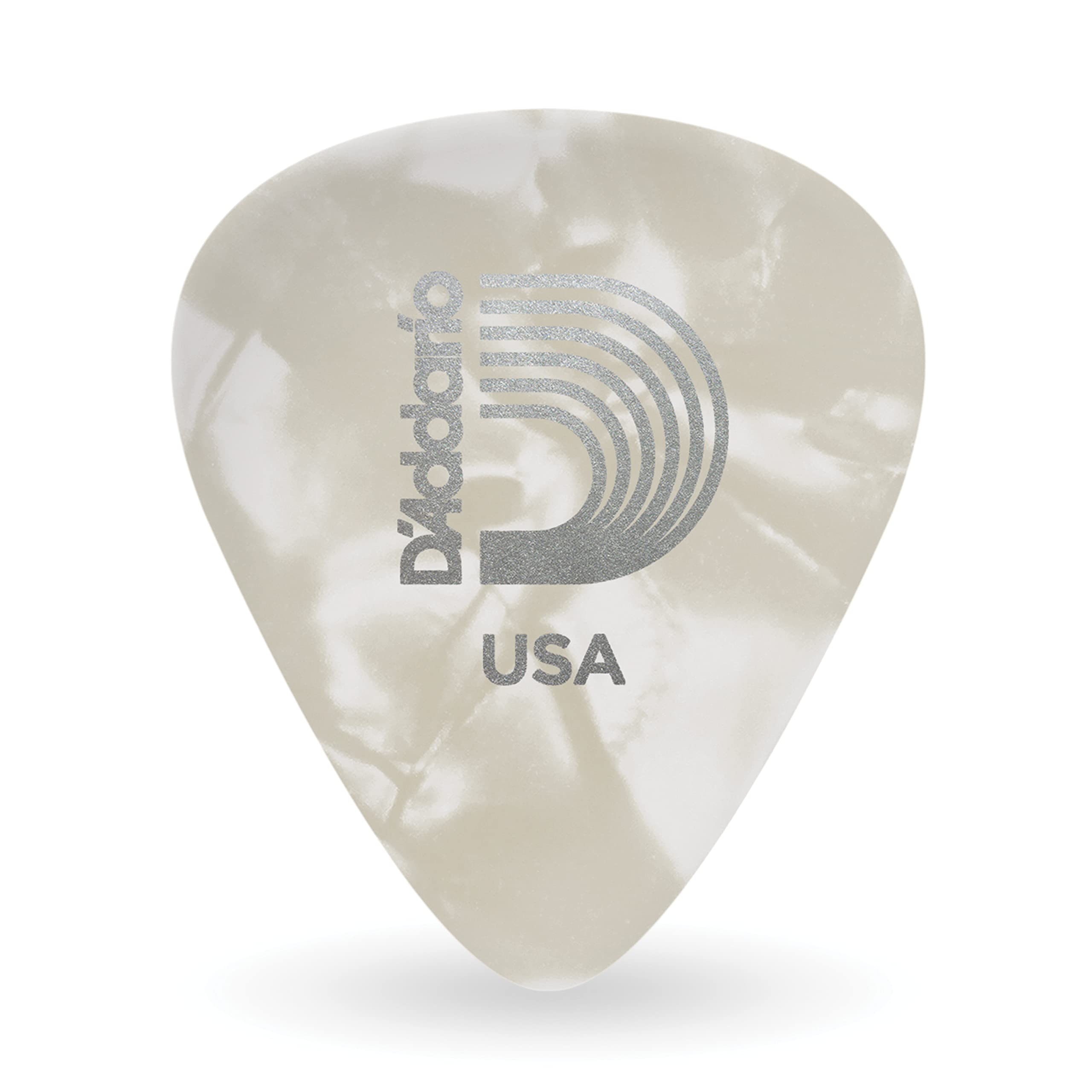 D'Addario Planet Waves Classic Celluloid White Pearl Picks Heavy Gauge - Pack of 25