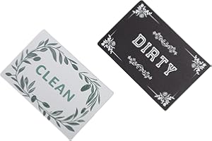 Dishwasher Clean Dirty Magnet Sign 2 Pack Double-Sided Magnetic Indicator 3.5x2.4 Inch Kitchen Organization Accessories (A)