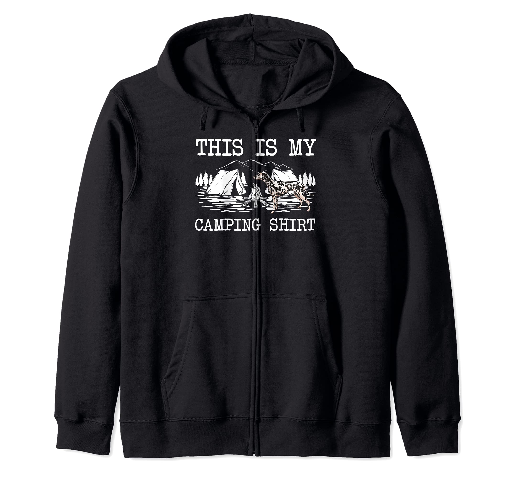 Campfire Dalmatian Dog This Is My Camping Zip Hoodie