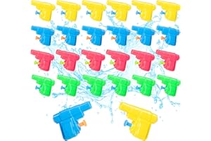 Gloreyan 24 Packs Water Guns for Kids, Mini Plastic Water Squirt Gun Toys Beach Pool Toys for Kids Swimming Pool Party Favor，4 Colors