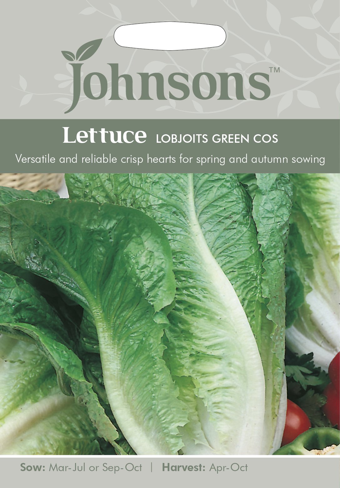 Johnsons 25568 Vegetable Seeds, Lettuce Lobjoits Green Cos