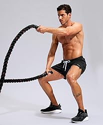 Pudolla Men's Workout Running Shorts with Zipper