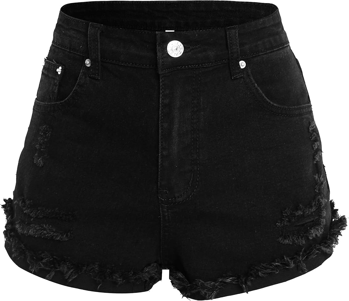 Stretchy Frayed Distressed Jeans 