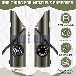 Foilswirl 12 Pcs Emergency Safety Whistle 7 in 1