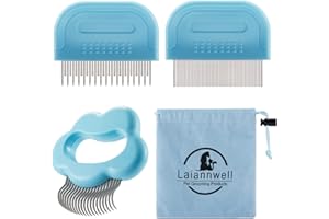 Laiannwell Pet Grooming Supplies, Massaging Comb for Removing Matted Fur and Knots/Tangles, Perfect for Long and Short Hair P