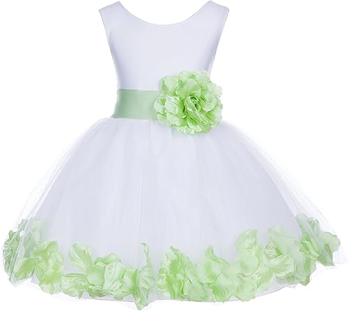 flower girl dress with rose petals inside