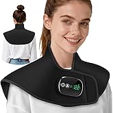Corldless Heating Pad for Neck and Shoulders, Weighted Neck Heating Pad, Large Heated Neck and Shoulder Wrap Electric Warmer Pads, 5 Heats, 6 Timers