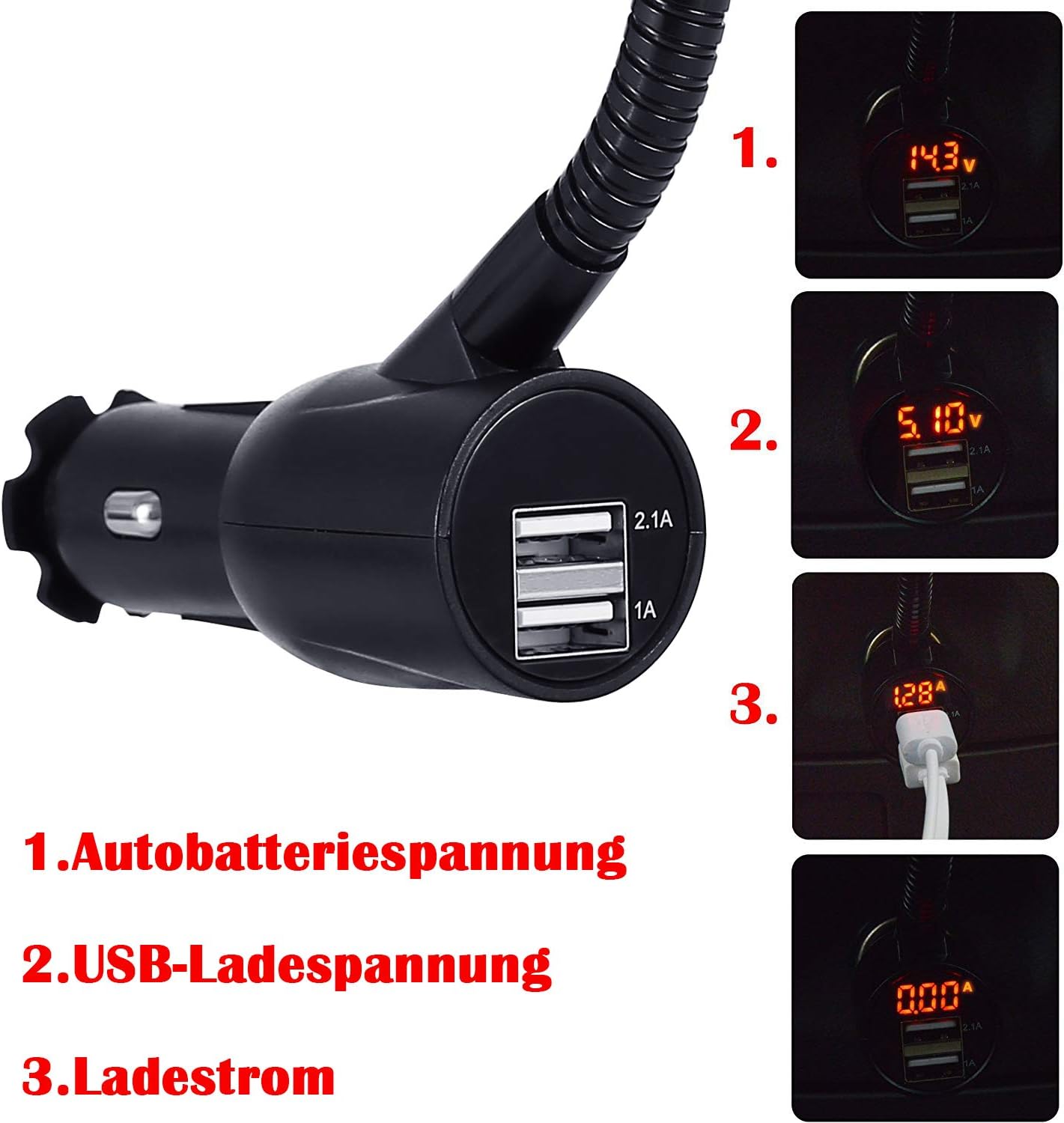 SOAIY 3-in-1 Car Charger Air Vent Mount Holder with Charger - Image 4