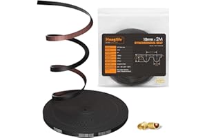 HANGLIFE GT2 Timing Belt with Copper Buckle - 3D Printer Open Synchronous Belt (2mm Pitch) 3D Printer Accessories - 10mm x 2M (6.6ft)