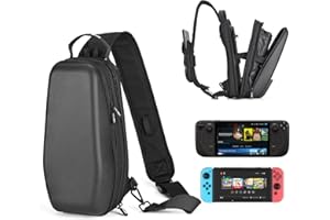 YK YOUNIK Younik Carrying Case for Steam Deck/Steam Deck OLED Console & Accessories, Protective Steam Deck Bag with Hard Shell, Portable Travel Backpack for Steam Deck