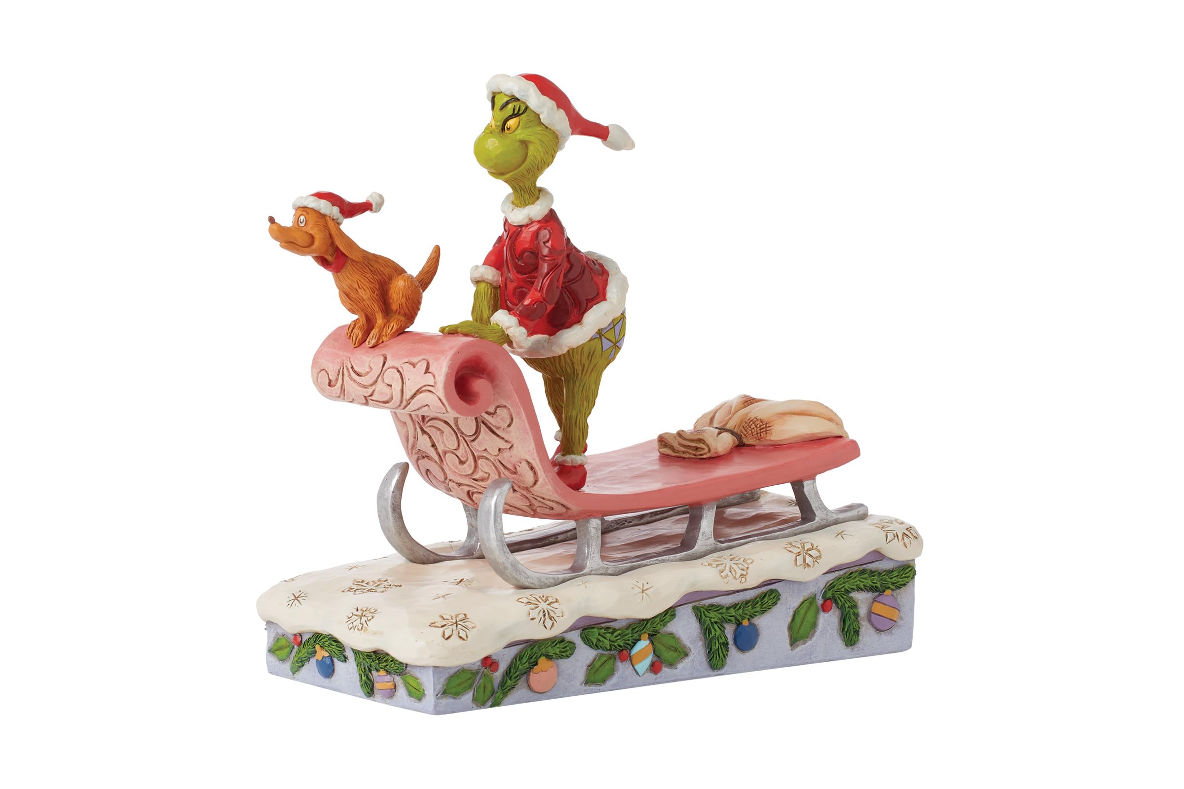Enesco Jim Shore Grinch Max On Sled Figurine