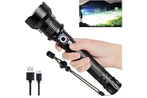 Lylting Rechargeable LED Flashlights High Lumens, 90,000 Lumens Super Bright Flashlight with 5 Modes & Waterproof, Powerful Handheld Flashlight for Camping Emergencies