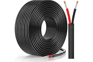 CONEPY 16 Gauge Wire, 16 AWG Wire 2 Conductor Electrical Wire, Flexible/12V Low Voltage/Oxygen-Free Tinned Copper Stranded PVC Cord, 16/2 Wire for Automotive Marine LED Strips Lighting (50FT-15.25M)