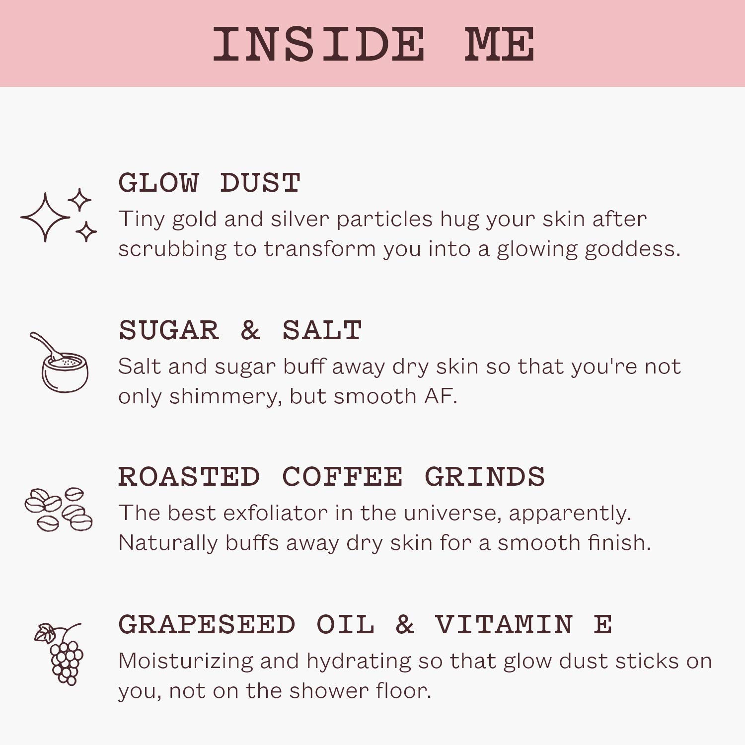 Frank Body Shimmer Scrub | Natural & Cruelty Free Exfoliating Sugar Body Scrub | Gives Your Skin A Natural Shimmery Glow | Hydrating Vegan Skin Care | Sugar & Salt Body Scrub | 1ct, 220g - 7.76oz: Premium Beauty