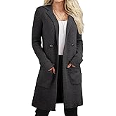 CiCiBird Women's Fall Long Cardigan Sweater Open Front Knit Coats Dressy Casual Jacket Coatigan with Pockets