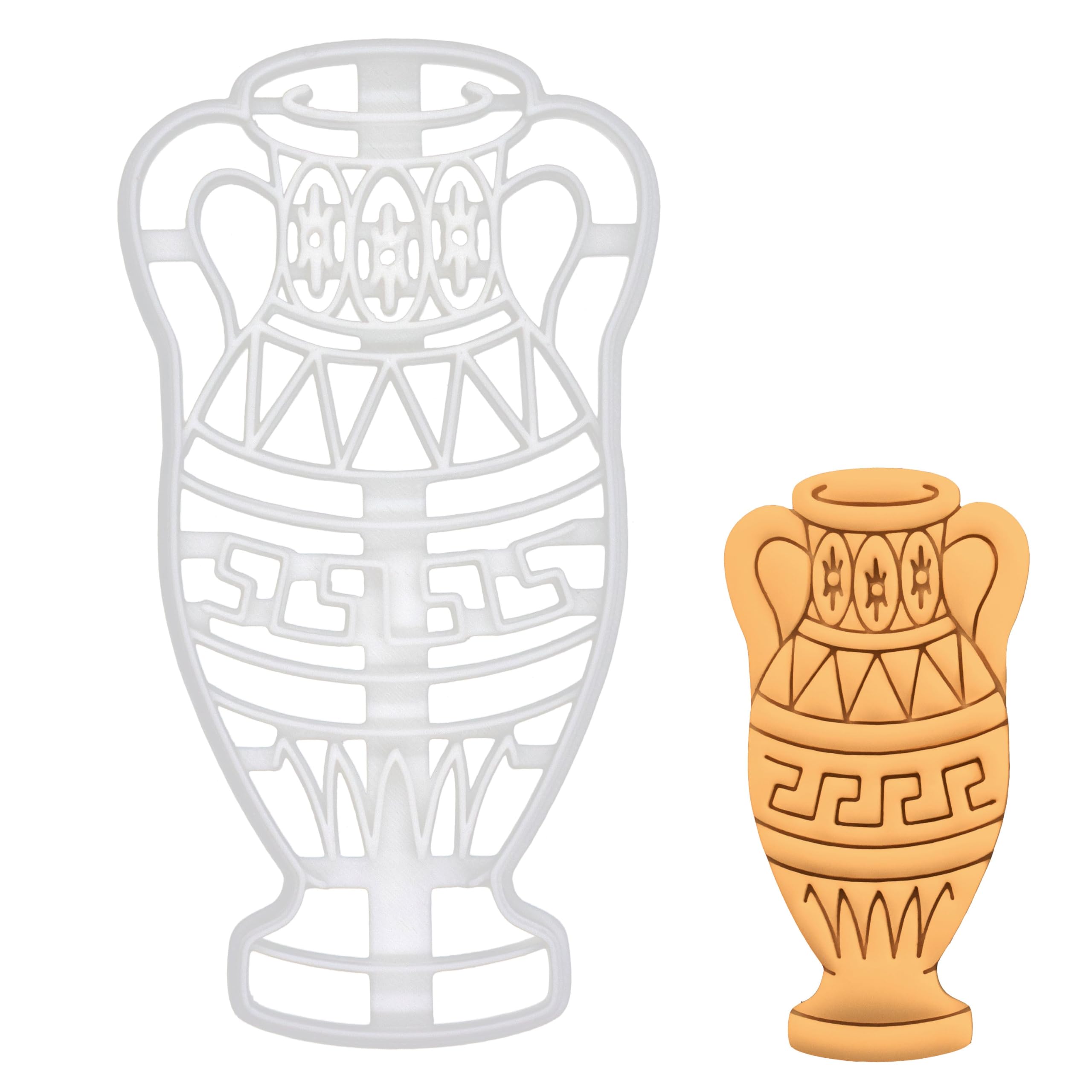 BAKERLOGY Greek Vase Cookie Cutter - Detailed Biscuit Cutter Design for Baking and Crafts, Ideal on Fondant, Dough, Clay