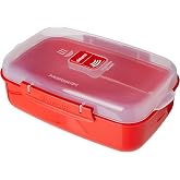 Sistema Microwave Cookware Rectangular Bowl, 41.6 Ounce/ 5.2 Cup, Red