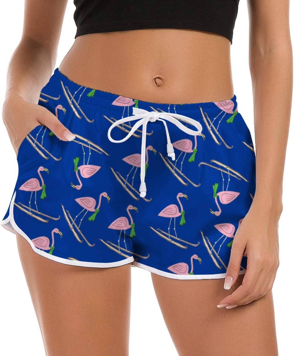 Fanient Women Swim Shorts 3D Graphic Beach Board Shorts Summer Swimwear Bottom Novelty Workout Gym Sport Pants with Adjustable Drawstring XS-XL