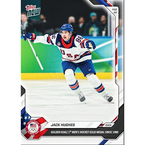 Graded 2026 Topps Now Olympics Jack Hughes #18 Golden Goal! 1st Men's Hockey Gold Medal Since 1980 Team USA Hockey Card HOFSM 10 - View 6