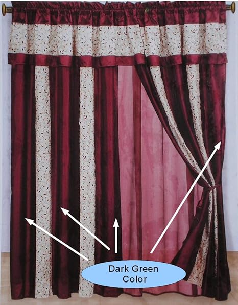 Amazon Com A Pair Of Faux Silk Olive Green Beige Embroidery