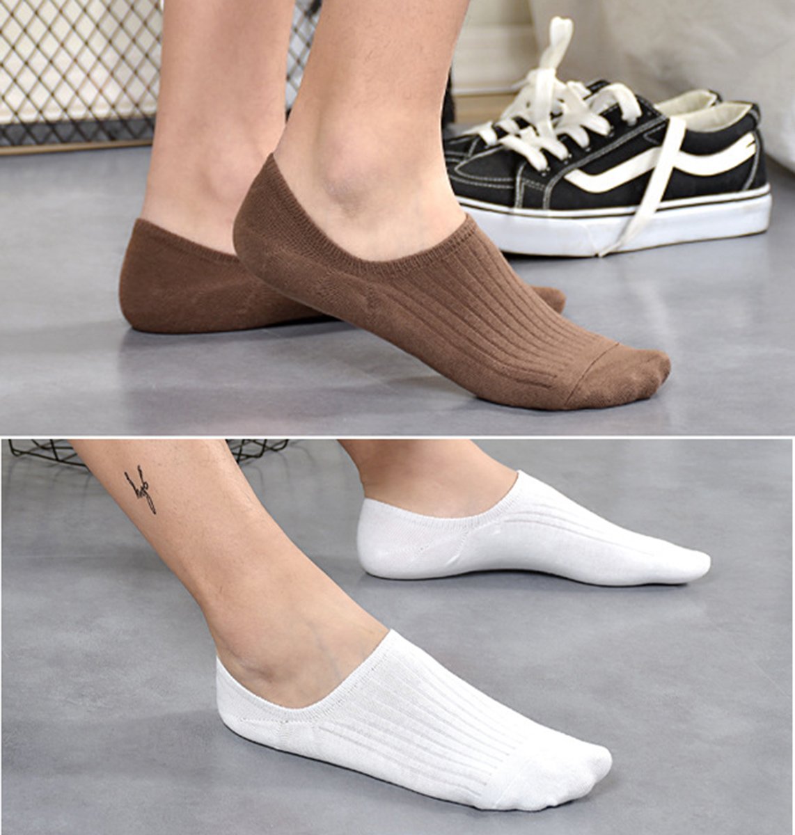 Spikerking Mens Cotton Low Cut No Show Casual Non-Slide Socks OS Multicolor Thin Socks 8 Pack (US shoe Size 6-11, 8 Pack-8 Color 1)