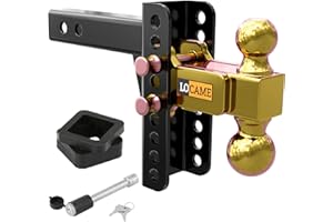 LOCAME Trailer Hitch, Fits 2-Inch Receiver, 6-Inch Drop/Rise Drop Hitch, Class 3 Tow Hitch for Heavy Duty Truck with Double Pins, LC0010
