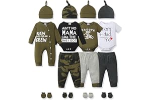 NZRVAWS Preemie Newborn Baby Boy Clothes Infant Clothing Romper Pant Outfits Set Layette Essentials 19 Pieces 0 3 6 12 Months