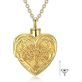 SOULMEET Flower Cremation Jewelry for Ashes, Silver/Gold Sunflower/Butterfly Urn Necklace for Ashes, Cherish Memories Cremation Locket Jewelry