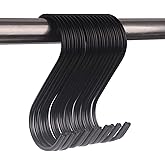 WARMBUY 30 Pack Black S Hooks Utility Hooks for Hanging Kitchen Pans Pots, Closet Clothes, Plants Bags Towels