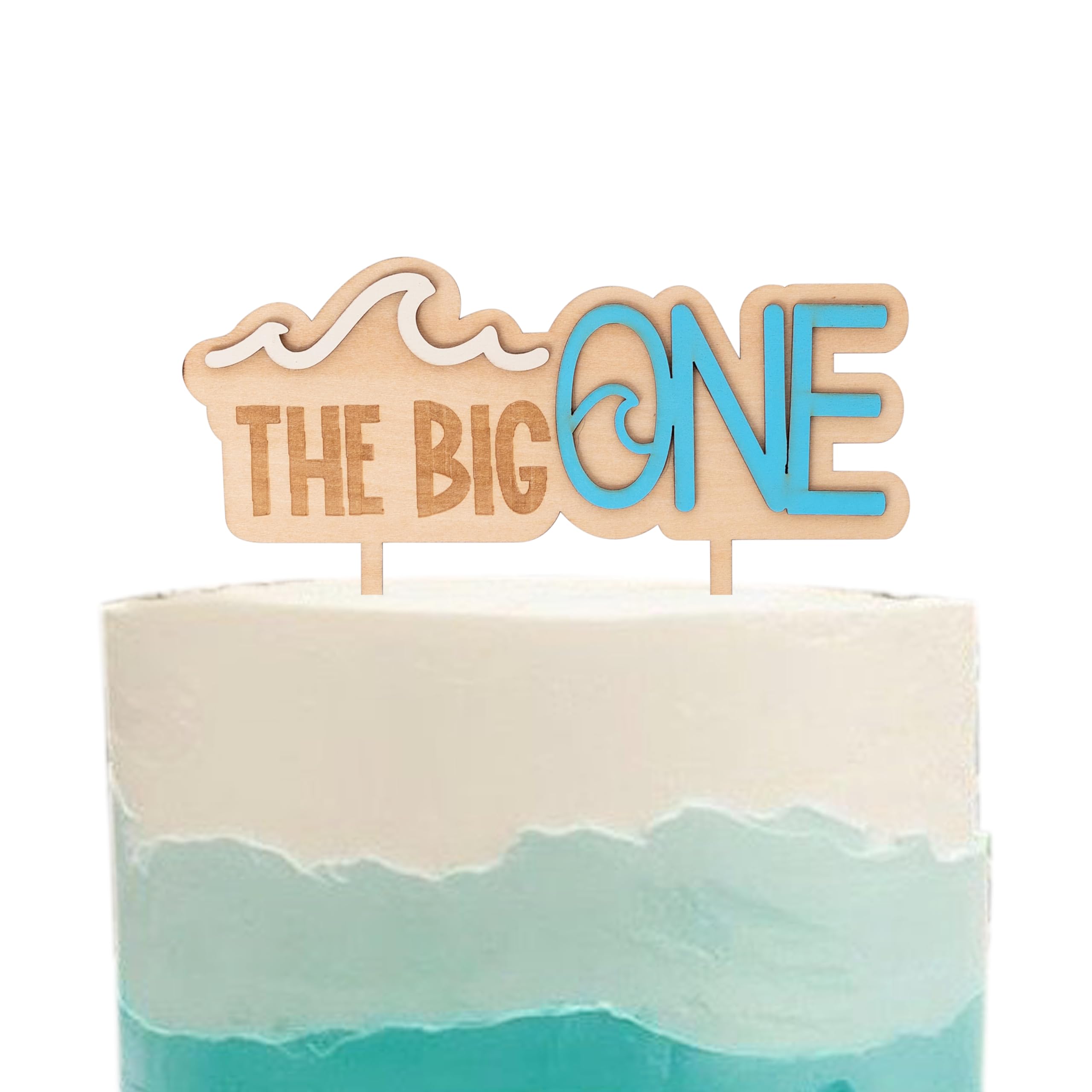 Photo 1 of MUWEOL The Big One Wooden Cake Topper - Wave Theme First/1st Birthday Party Decoration,Surf Boy Party Decor?Smash Cake Photo Props (wave topper)