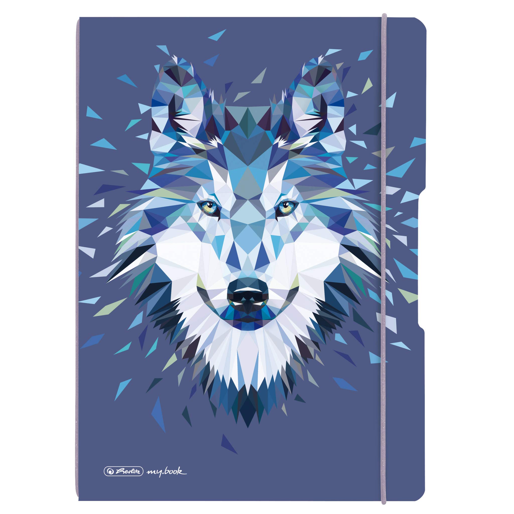 Herlitz 50027262 Flex Notebook with Removable Cover, A4, 2 x 40 Sheets, Design: Wild Animals Wolf, 1 Item Notizheft A4 liniert Wolf
