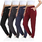 MGPUT 4 Pack Women's Sweatpants,Joggers for Women with Pockets Ligthweigt Soft Comfortable Pant for Yoga Workout Lounging