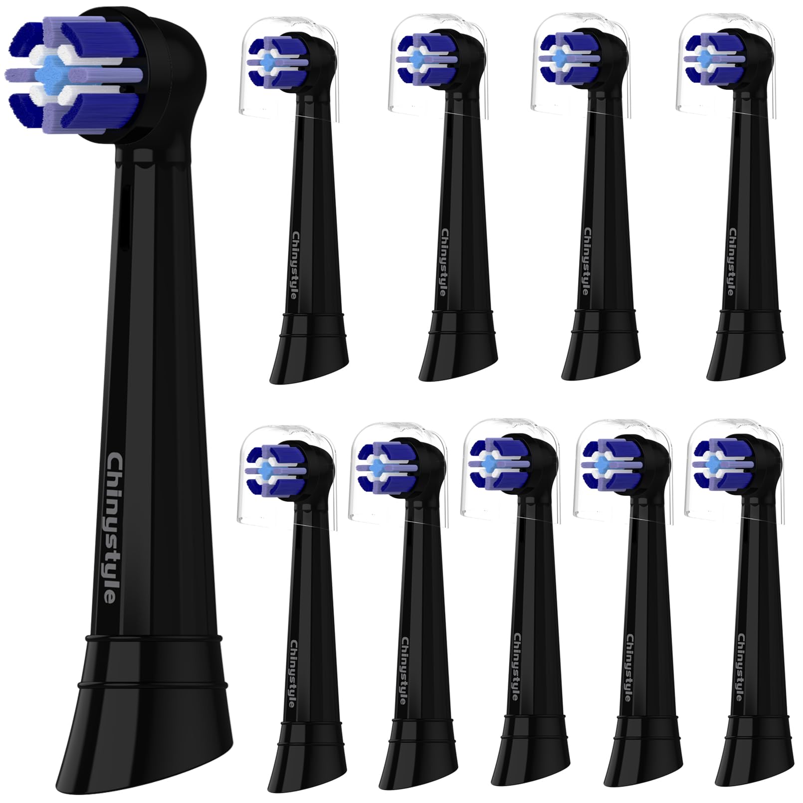 Photo 1 of 10 PCS iO Toothbrush Replacement Heads, Compatible with Oral B iO Toothbrush, Suitable for Oral B iO 3/4/5/6/7/8/9/10 Series Electric Toothbrushes, Black