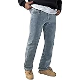 JMIERR Mens Jeans Regular Straight Fit Casual Stretch Denim Pants