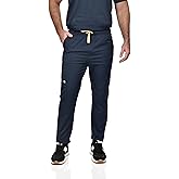 CINQO Men’s Jogger Scrub Pants – 4-Way Stretch, 4 Pockets, Athletic Fit, Breathable Medical Work Uniform