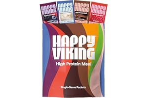 Happy Viking Travel Pack Sampler Protein + Superfoods Powder, Created by Venus Williams, 30G Protein, Low Carb, Keto, Vegan, Gluten-Free, Non-GMO, Complete Meal Replacement, 12 Travel Packs