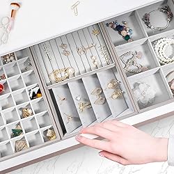 Vee Stackable Jewelry Trays Organizer with