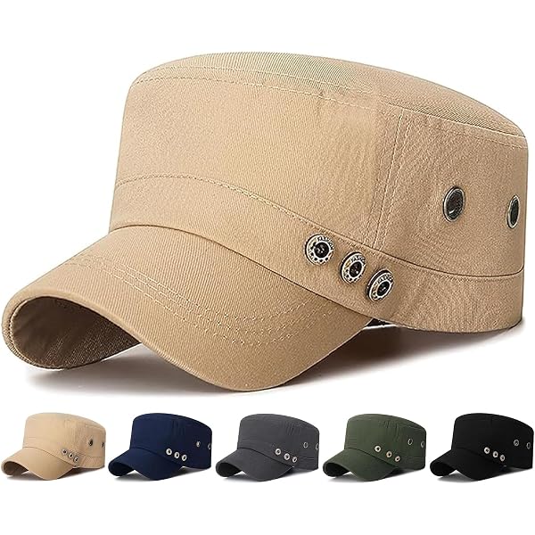 Oversize XL 61-64cm Army Cap,Quick-Dry Flat Top Cap Breathable Hat