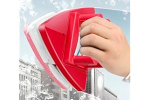 Fcare Outside Magnetic Window Cleaner, Double-Sided Window Brush Glass Wiper Cleaning Tools, Adjustable for high Rise Window Cleaning Windows Thickness 0.3"-1.2" (red)